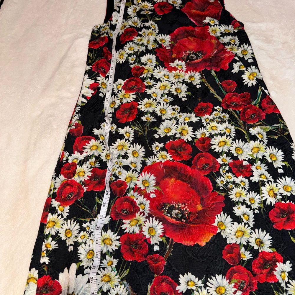 Dolce & Gabbana Black Dress with Red and White Floral Design - Picture 9 of 17